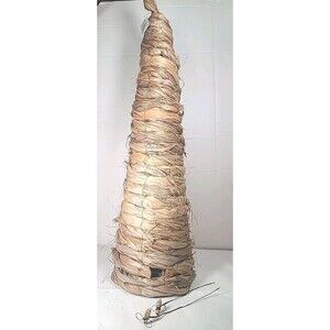 NWT XTRA LG  30" Bee Skep W/2 Bee Picks Hanging Loop On Top Primitive Farmhouse